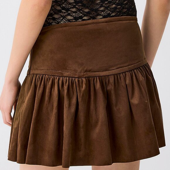 NWT Laced faux-suede miniskirt brown - Picture 3 of 3
